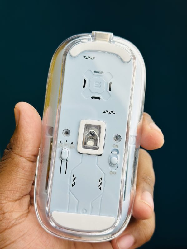 GearUP WM30 Transparent Crystal 2.4G + Bluetooth Magnetic Wireless Mouse