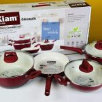 Kiam Die-Casting 7 Set Non-Stick Pan Ceramic Coated-Brown Color