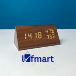 Triangle Wooden Style Digital LED Clock-Light Wood Color