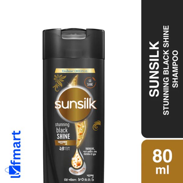 সানসিল্ক ব্লাক শাইন শ্যাম্পু ৮০ মিলি